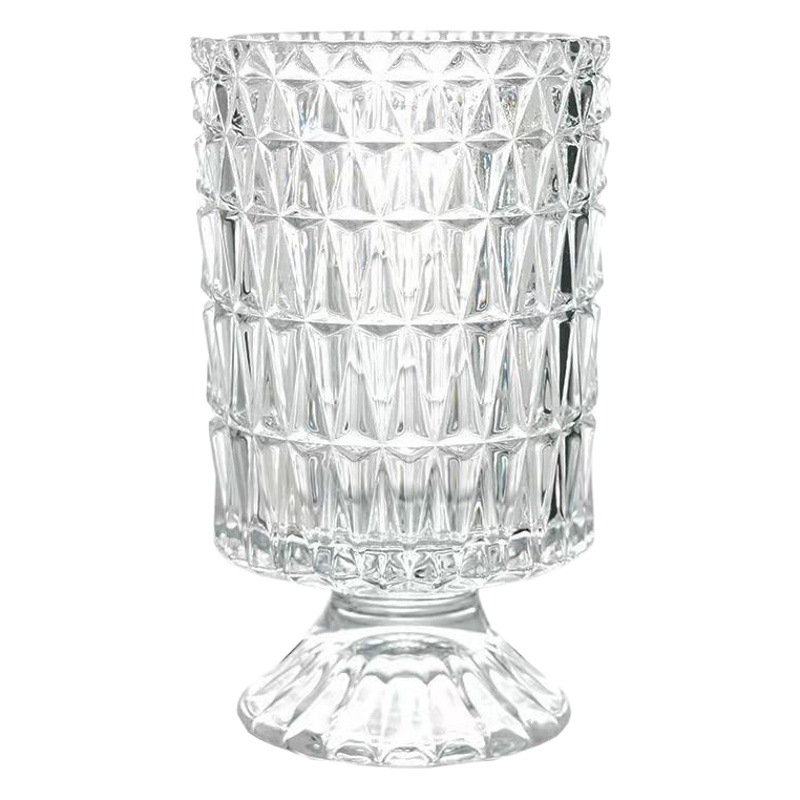 En línea celebridad ins estilo decoración de alta patas de cristal transparente florero al por mayor flores rosa combinación hidropónica florero Nórdico