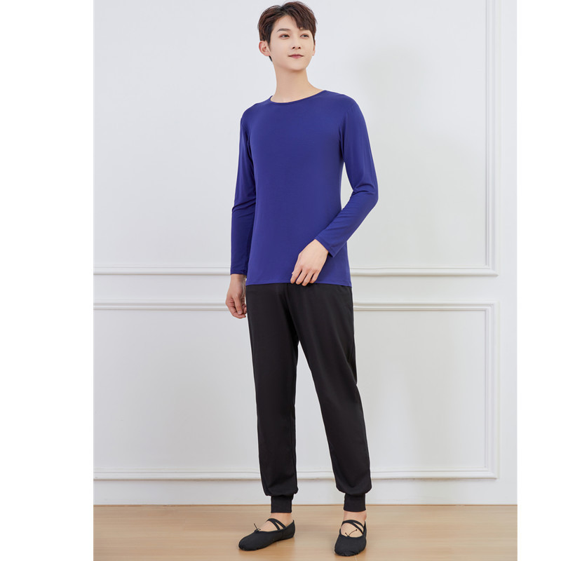 Men's navy blue round neck (long sleeve) + turnip pants