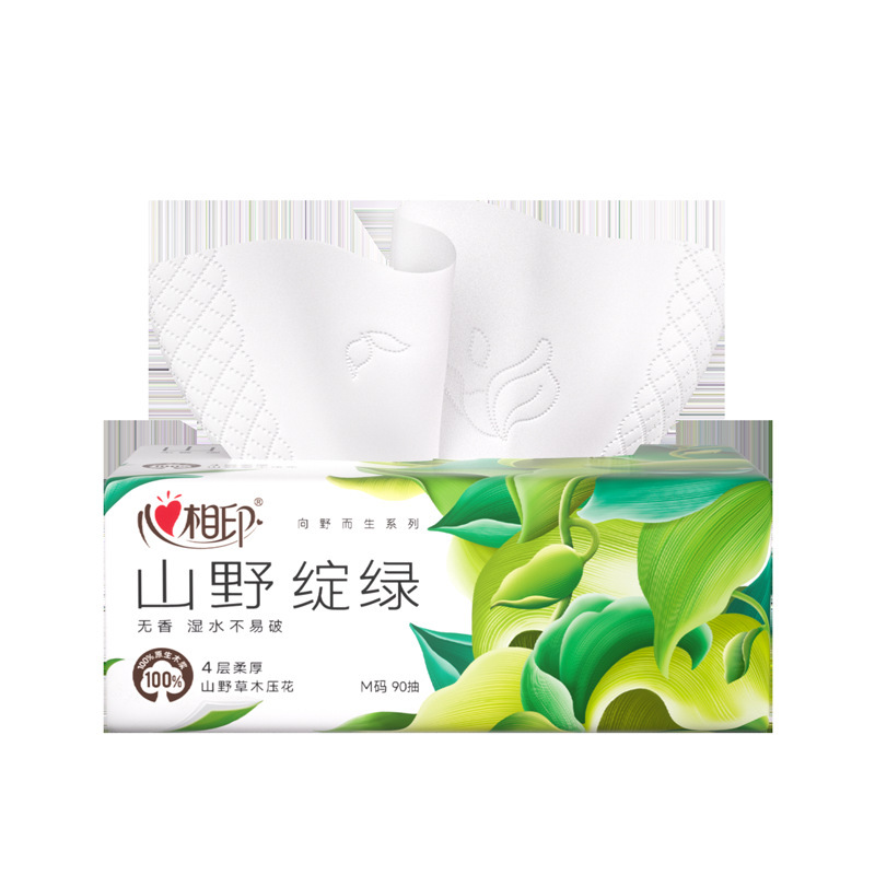 心相印抽纸向野而生系列4层M码家庭加厚香奢面巾纸卫生纸整箱批发|undefined