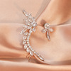 Fashionable zirconium, earrings, ear clips, asymmetrical accessory, Korean style, micro incrustation, 925 sample silver