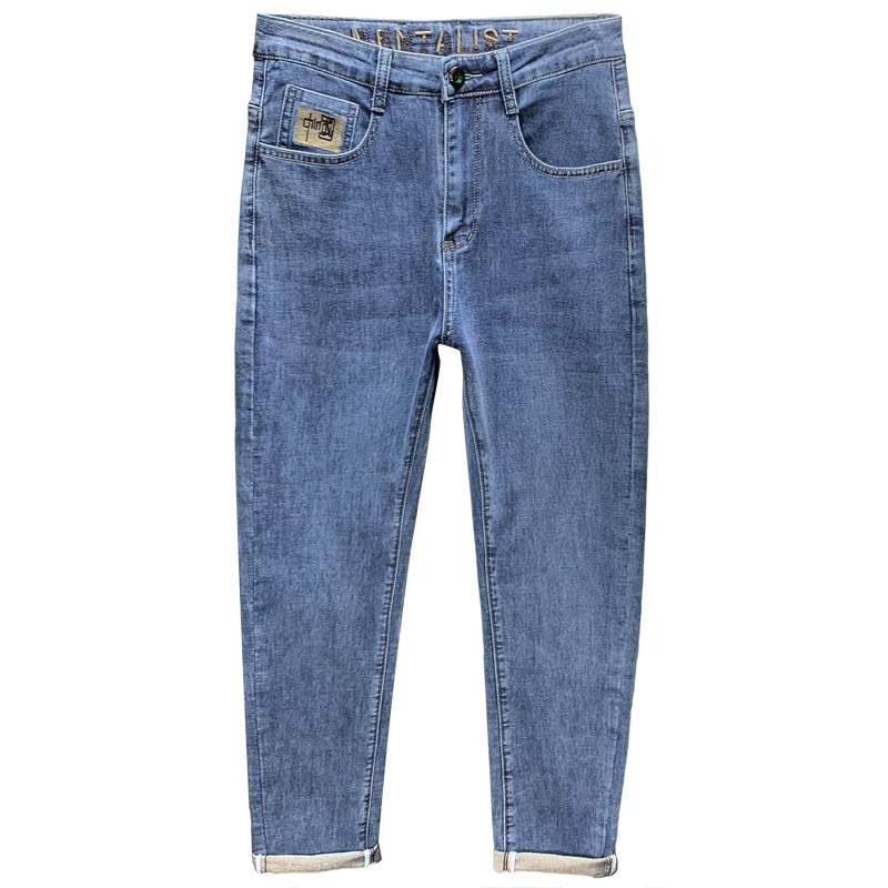 Embroidered Chinese men's for spring and summer 2024, new high-end trendy brand slim fit small leg pants, casual elastic_voghion.com