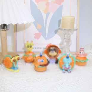 Solid 6 Delicious Crab Burger Sponge Pie Big Star Cartoon Ornaments Pvc Trendy Toy Doll Gashapon Machine Hand-Made Ornaments Batch