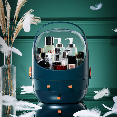 Wholesale of Multifunctional Dustproof Cosmetic Storage Box Lipstick Shelf for Makeup Box and Desktop Storage of Internet Celebrity Space Capsule 