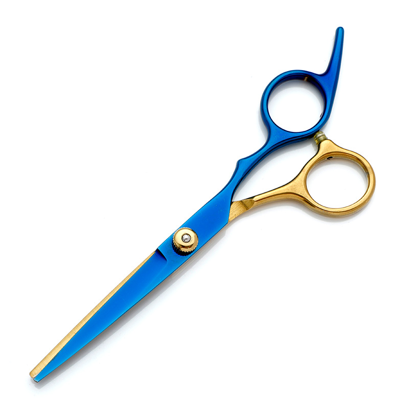 Tijeras de peluquería de acero inoxidable, juego de tijeras de peluquería de oro negro de 6 pulgadas, tijeras planas, tijeras de adelgazamiento, tijeras de corte