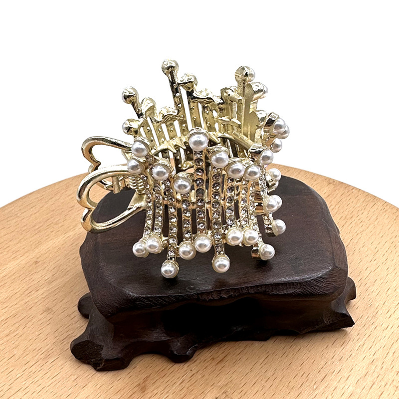 빅 웨이브 비즈 포니테일 클립 [골드]