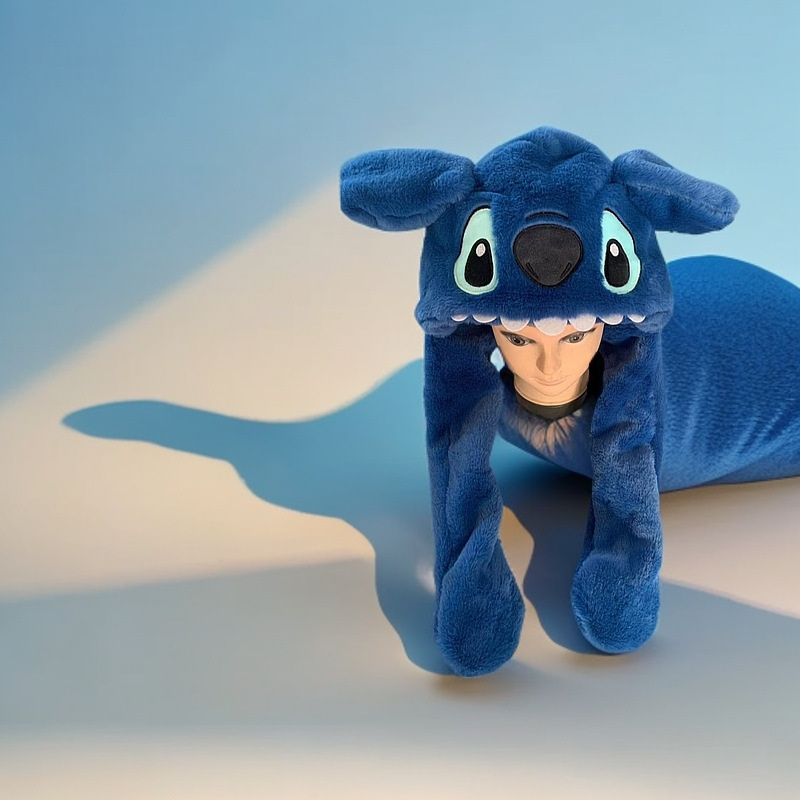 Nuevas celebridades de Internet de Douyin con el mismo estilo de orejas de conejo, gorras de airbag, juguetes de peluche cálidos, orejas se moverá, gorras de conejo al por mayor