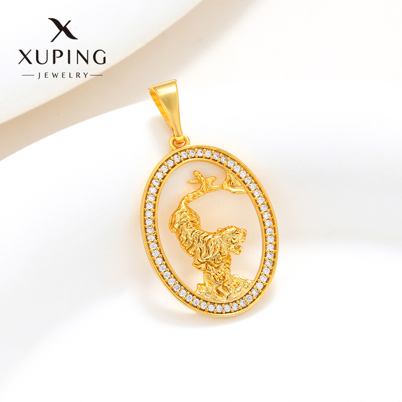 Colgante único dorado de 24K sin cadena