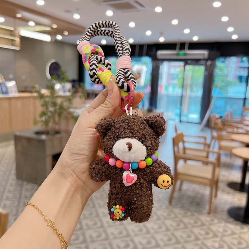 60g Weight Bag Pendant, Keychain Classification 1 Piece Quantity Daily, Street Occasion Plush Material Bear Pattern Unisex Gender Cartoon Style, Cute Style 1 Piece Cartoon Style Cute Bear Plush Unisex Bag Pendant Keychain 10