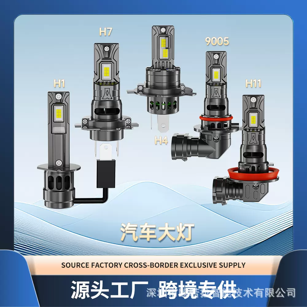 源头工厂P8风扇系列1:1尺寸一体直插LED汽车大灯 H7/H4/9005/H11