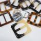 Front yellow resin square white flower beige jade red amber resin square day buckle three buckle