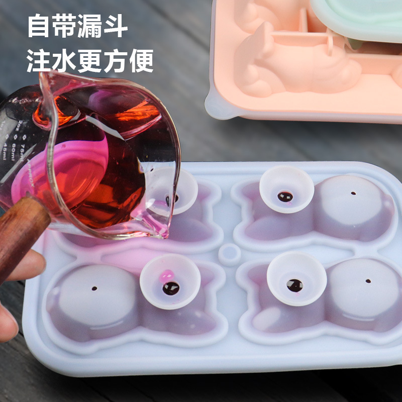 Bandeja de Hielo de Silicona, Molde Transparente para Bolas de Hielo, Cubitos de Hielo para Whisky, Bandeja de Hielo Grande de Silicona con Forma de Perro Bulldog Corgi