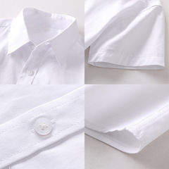Children's short-sleeved white shirt boys summer thin short-sleeved white shirt performance clothing primary and secondary school students blue cotton school uniform