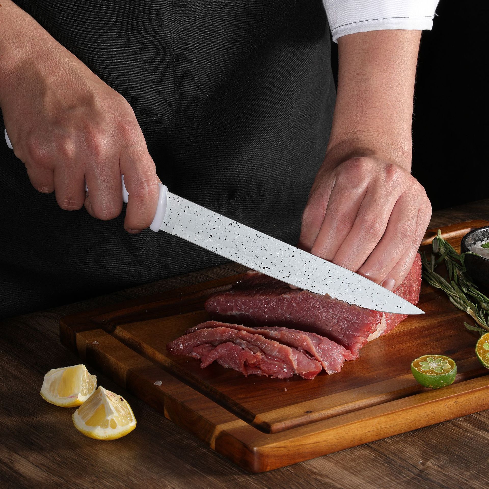 Cuchillo de acero inoxidable transfronterizo conjunto de seis piezas de cocina hogar cuchillo de chef cuchillo afilado Cuchillo de fruta conjunto completo en stock