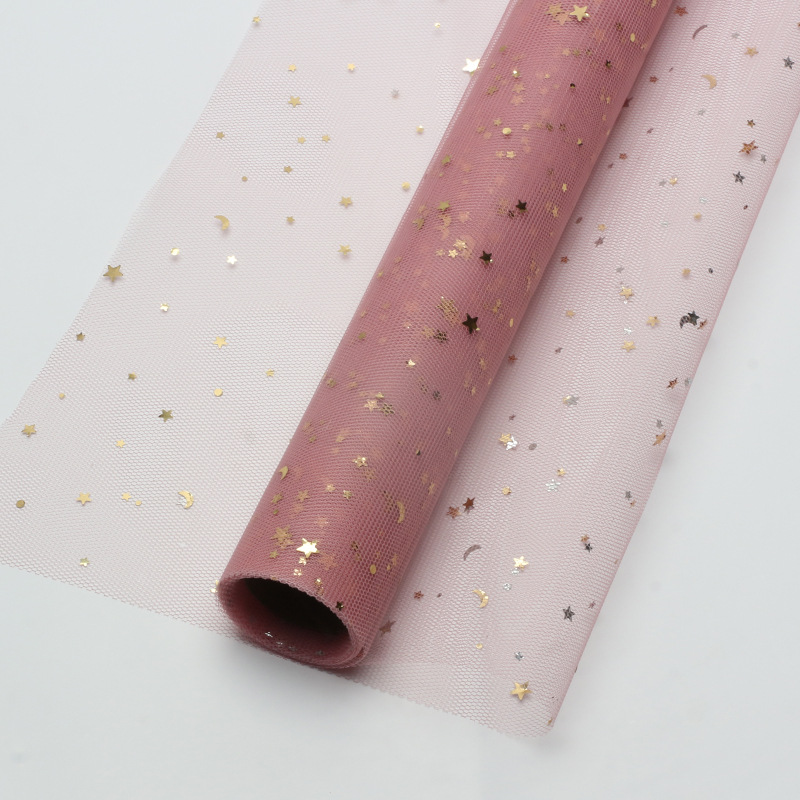 Lentejuelas doradas estrella Luna hilo flor bolsa flor hilo flor tienda floral material durable no fácil de romper decoración de la estrella al por mayor