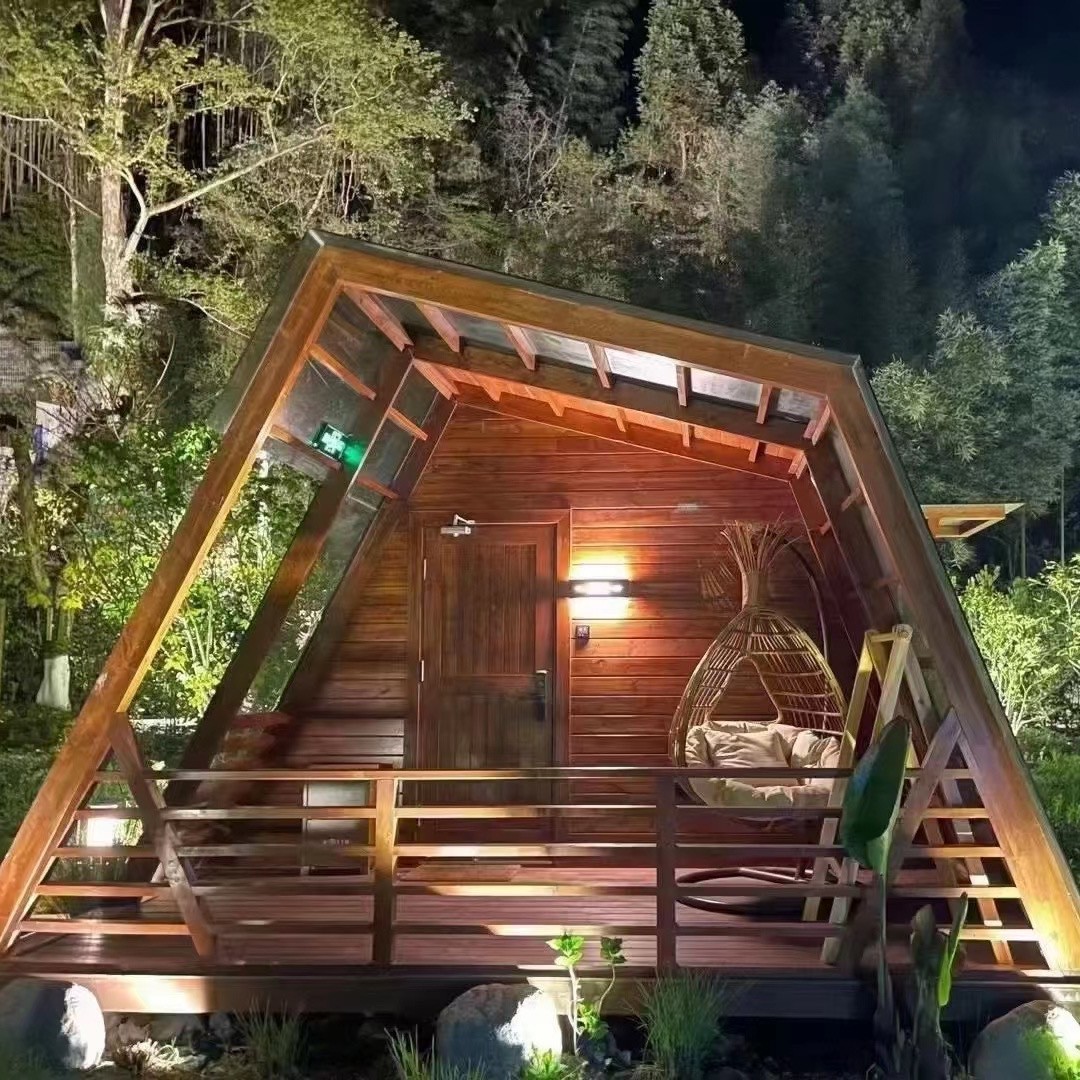 Casa de madera, villa, ocio, casa de familia, casa de campo, montaje de cápsula espacial, camping, fábrica de casa simple integrada móvil al por mayor