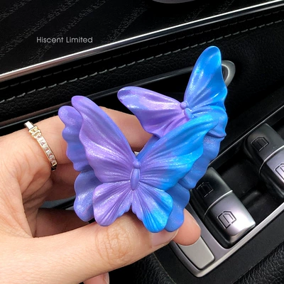 Butterfly Car Aromatherapy Air Outlet Decoration Car Perfume High-grade Fragrance Expansion Stone Car Accessories Ornaments Gift for Women (Car Perfume Aromatherapy) - aurora-purple-butterfly