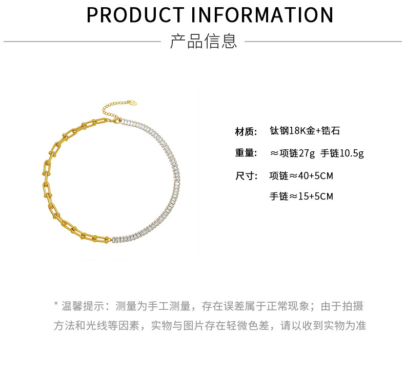Exaggerated U-shaped Horseshoe Zircon Necklace Jewelry Set Bracelet display picture 1