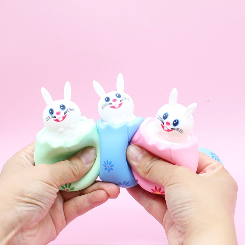 Descompresión de ventilación de juguete rábano conejo pellizco música nueva exótica zanahoria taza descompresión juguete zanahoria conejo squeeze taza