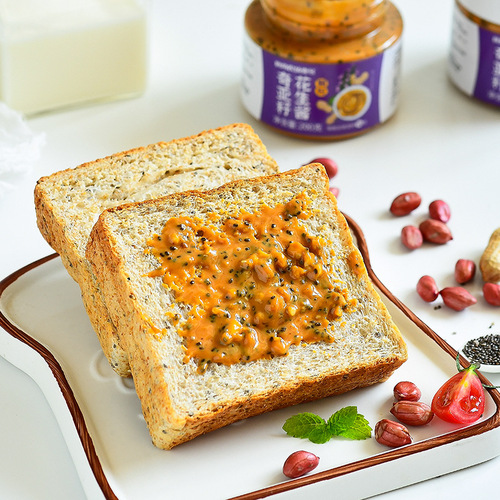 Chia Seed Sea Salt Peanut Butter Granules Sugar-Free Fitness Breakfast Sandwich Spread Low in Calories Light Meal Salad Dressing Noodles