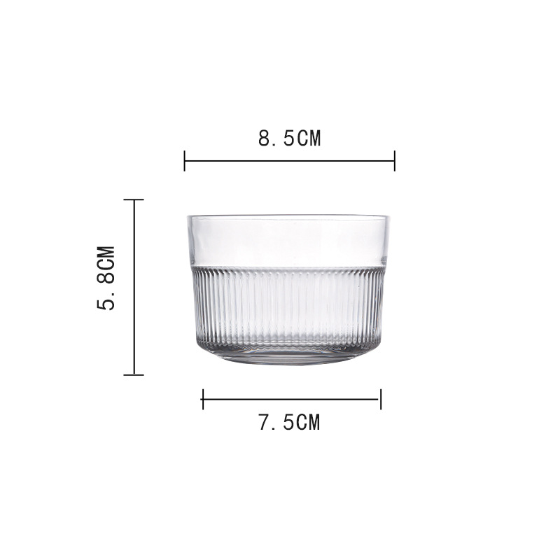 Creativa semi-vertical patrón de vidrio taza de agua del hogar de gran capacidad taza de jugo taza de té de La Raya Taza de Agua conjunto traje