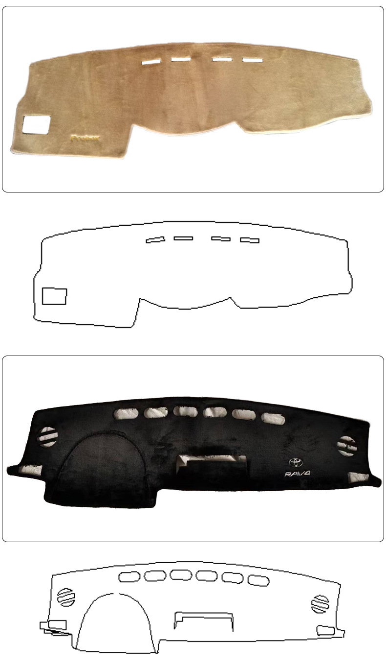Cross-Border Foreign Trade Manufacturer Direct Sales Car Dashboard Light-Proof Mat Left-Hand Drive Right-Hand Drive Car Sun Protection and Heat Insulation Protective Mat