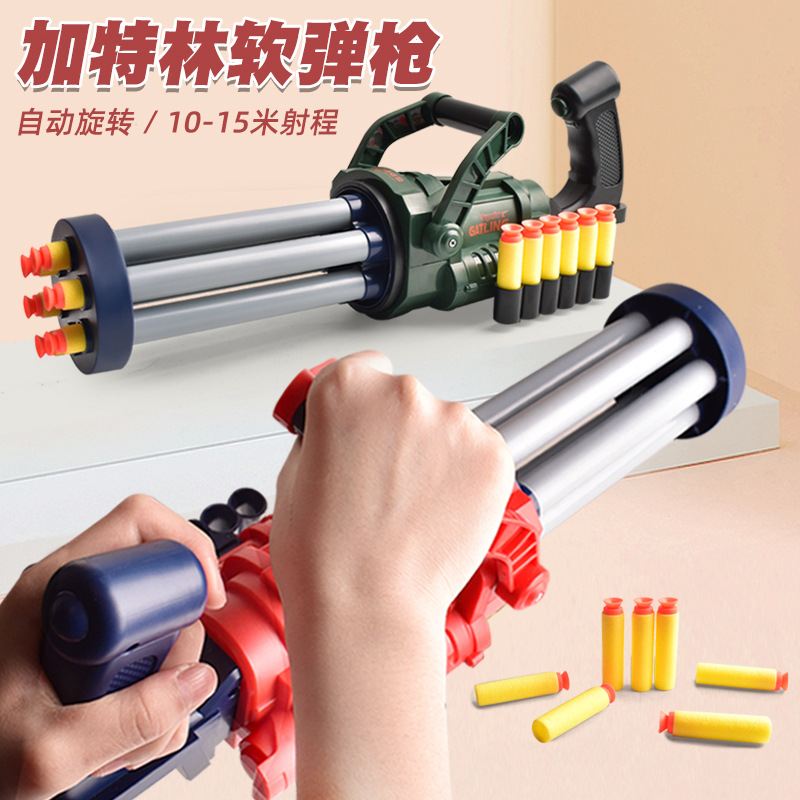 Cross-border Children's Toy Gun Manual Loading EVA Recurring Gatling Soft Bullet Gun Eating Chicken Battle Game Outdoor Male