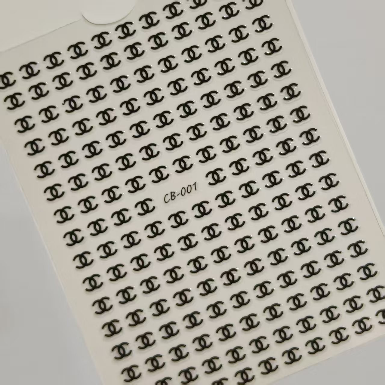 Trendy Chanel-Style Nail Stickers with Flat Adhesive, European and American Light Luxury Brand Logo Nail Stickers Accessories Cb Style