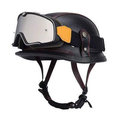 Motosiklet kaskı (dəbilqə) | Motorcycle Helmet Steel Helmet Soldier Helmet - black-and-red-line-matching-large-frame-antique-mirror-m
