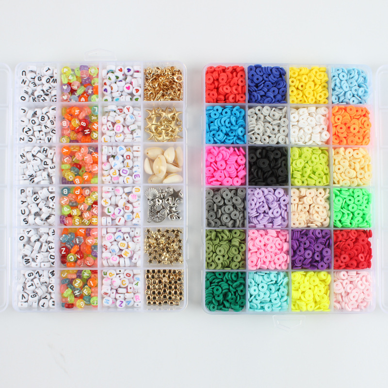 Alloy, Plastic, soft clay Material 1 Set Alloy Plastic Soft Clay Letter Starfish Shell DIY Jewelry Accessories Beads