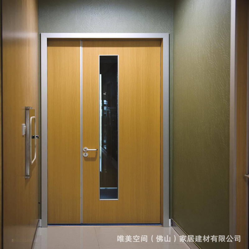 Foreign trade manufacturers custom hospital engineering door wholesale aluminum wood outpatient room with glass window ward door