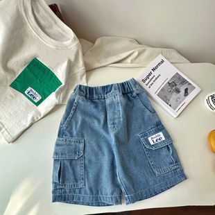 Children's Shorts 25 Summer New Children's Japanese Casual Denim Pants Baby's Summer Workwear Shorts
