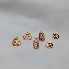 古法琺瑯彩沙金福鎖掛件一生富貴吊墜聰明伶俐diy編手鍊手串飾品