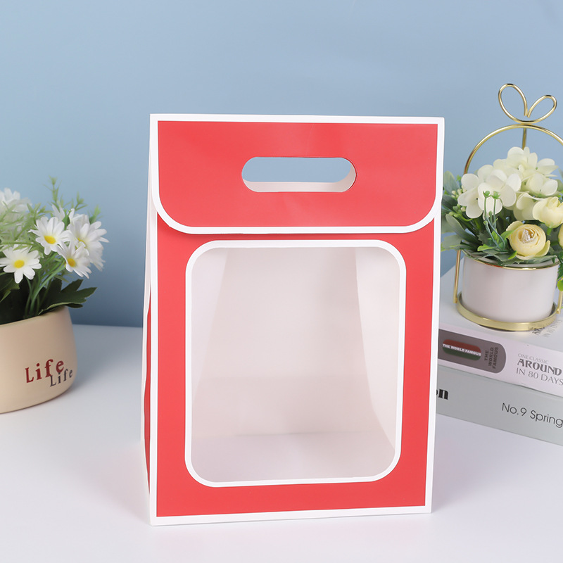 빨간색 배경이있는 흰색 상자; 25*15*35; 흰색 판지