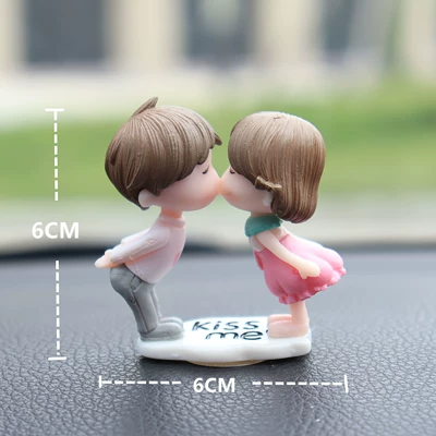 New 2026 Car Ornaments for the Dashboard, Cute Tree Branch Couple Car Interior Decorations, Small Car Ornaments, Confession Balloons (Car ornaments) - kiss-couple-sunscreen-base