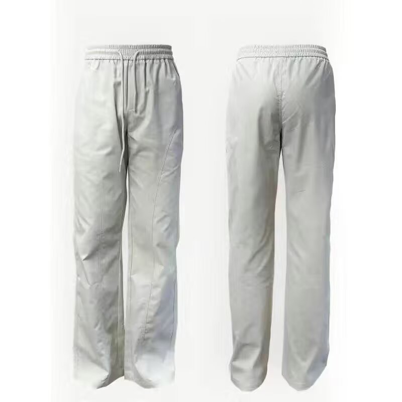 American Style Basic Diagonal Cut Casual Pants For Men Women, Summer Thin Workwear, Straight Loose Fit, Heightening And_mkmklike.com