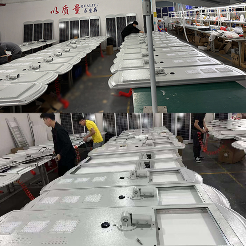 Luz de calle integrada lámpara solar de batería de litio iluminación de carreteras alto fabricante de lámparas de calle