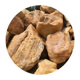 天然黄蜡石批发园林景观石假山驳岸流溪造景河滩石绿地草坪摆件石