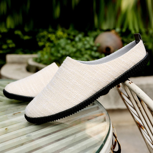 Slip-On Summer Lazy Shoes Men's Slippers Linen Shoes