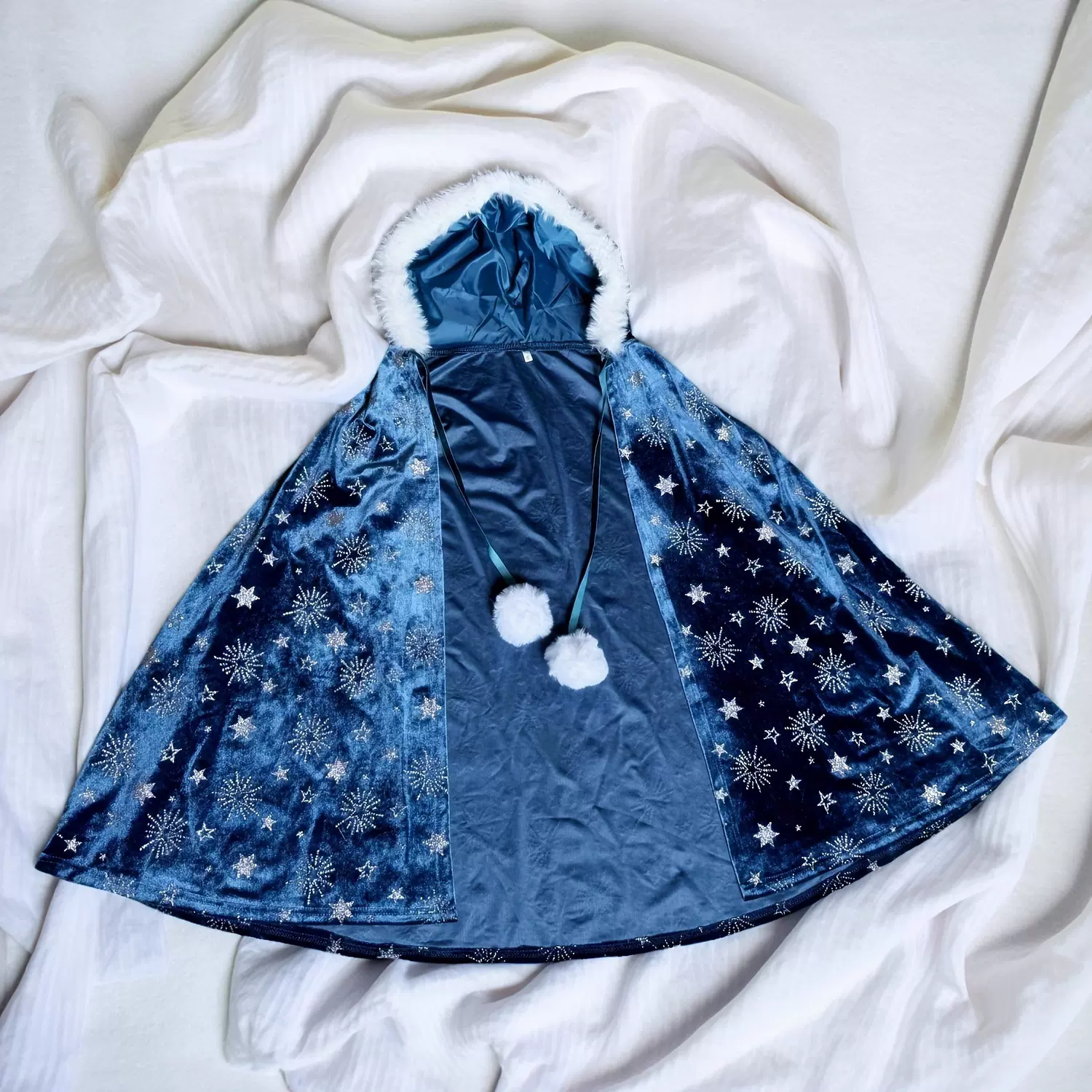 女童秋冬斗篷爱莎公主披风圣诞节丝绒雪花披肩万圣节cosplay跨境