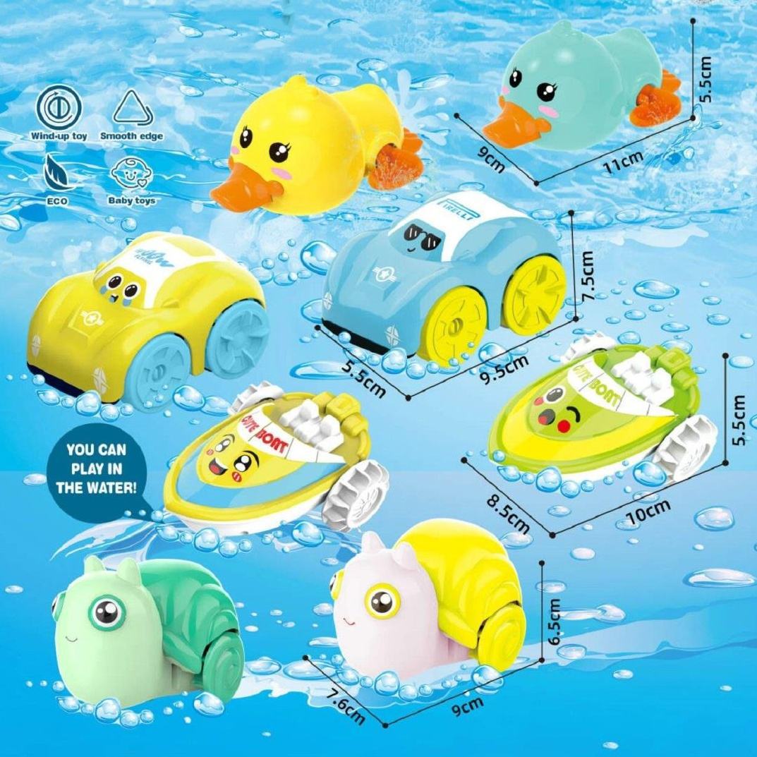 Buceo transfronterizo bebé baño juguetes de agua caracoles europeos y estadounidenses lindos juguetes de rociador de agua de automóviles interactivos padres e hijos