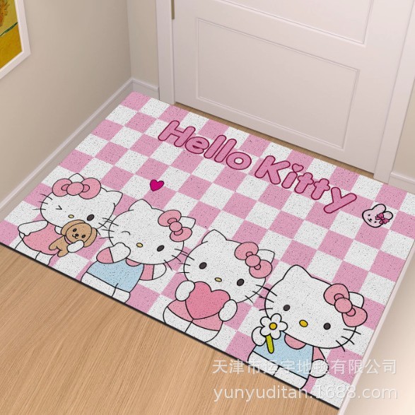 hellokitty入户门丝圈地垫玄关进门蹭土门垫耐磨耐脏可裁剪脚垫|undefined