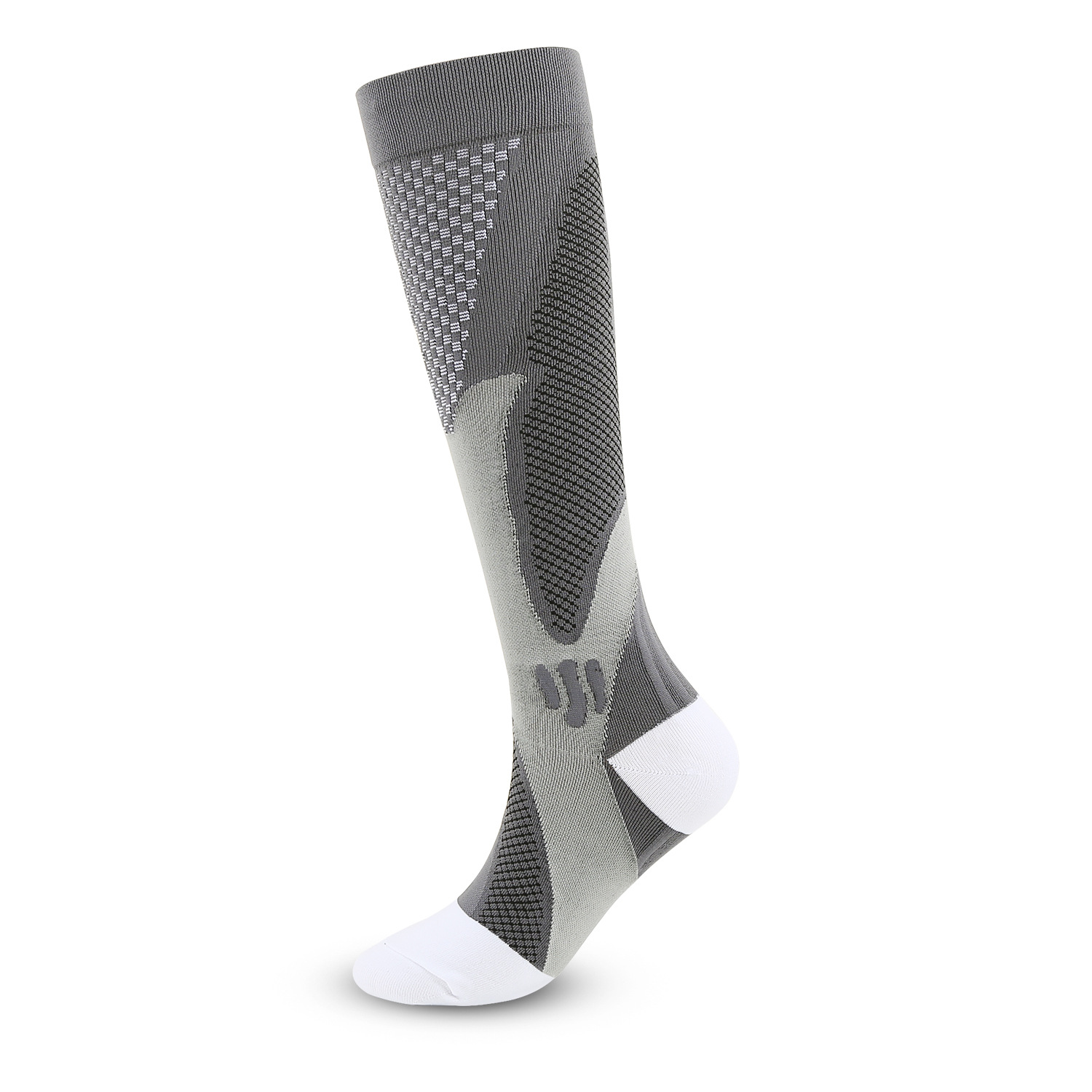 Amazon cross-border calcetines de compresión de nylon hombres y mujeres calcetines de compresión calcetines de fútbol largos calcetines deportivos para correr al aire libre