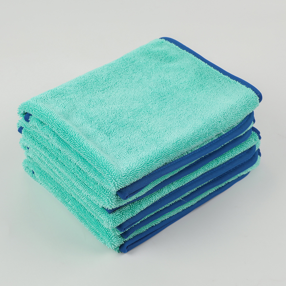 Suministro directo de fábrica, toallas de lavado de autos con tela retorcida y ribadas, toallas de limpieza de autos con trenzas de doble cara, toallas de limpieza de agua