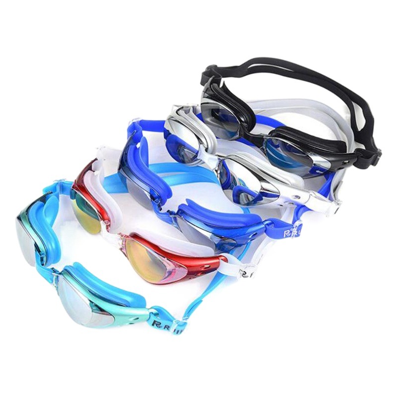 Ruihe Swimming Goggles Electroplated Adult Swimming Goggles Waterproof Silicone Swimming Goggles Set Adjustable Swimming Goggles Anti-Fog Hd