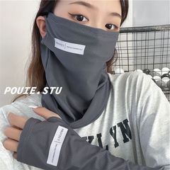 Summer outdoor sunscreen mask for women full face ice silk sleeves men's ear-hanging facial scarf motorcycle riding veil ice sleeves