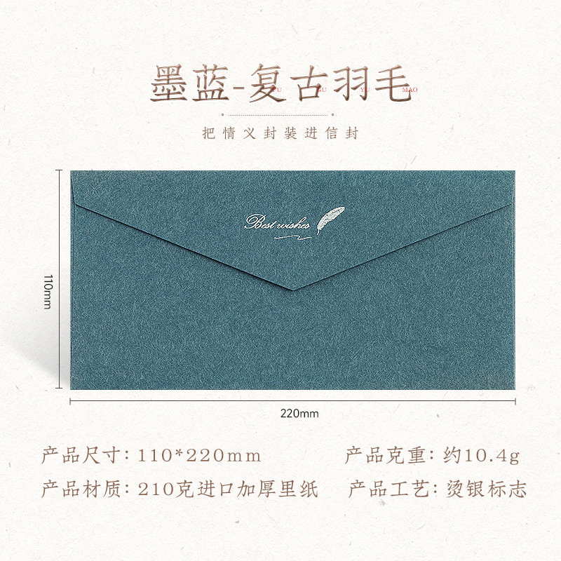 Invitación de negocios de gama alta retro elegante sobre dorado N ° 5 DL sobre engrosado LOGO ESTILO OCCIDENTAL