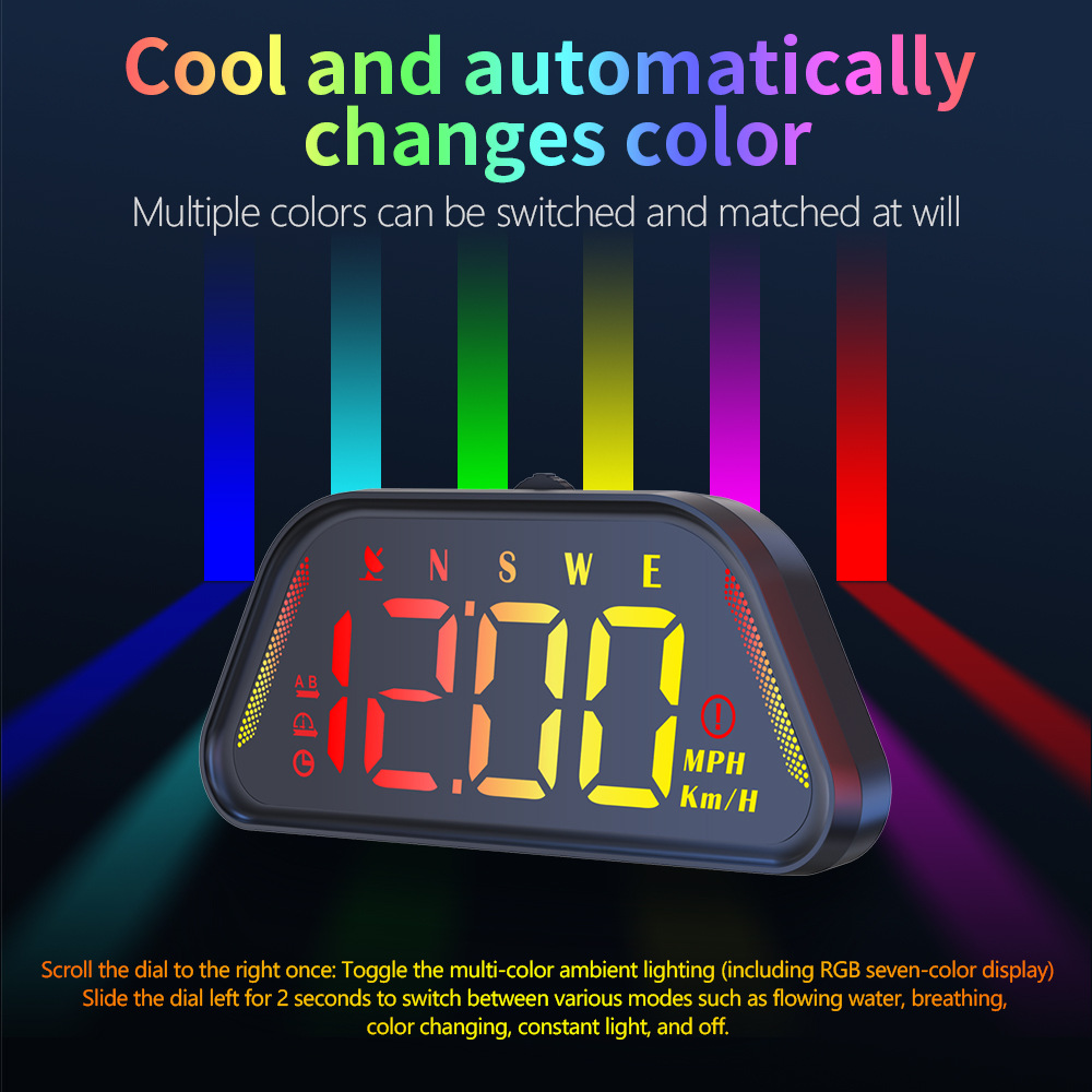 G23 Car-Mounted Hud Head-Up Display Universal for Cars with Beidou Gps, Altitude, Date, Speedometer, High-Definition Display