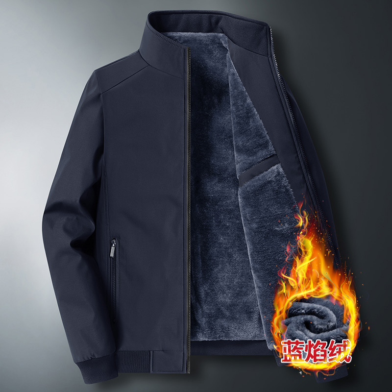 Papá de tamaño extra otoño y invierno con algodón de terciopelo de mediana edad con abrigo caliente de algodón de cuello de hombre ropa de algodón casual abuelo