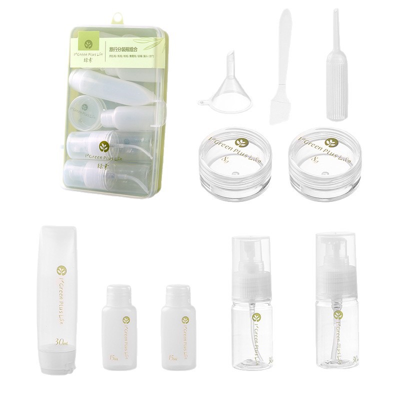 Bolsa de viaje, subembotellado de cosméticos, bolsa de viaje, cuidado de la piel, gel de ducha, base líquida, caja de transporte, kit de lavado y extrusión