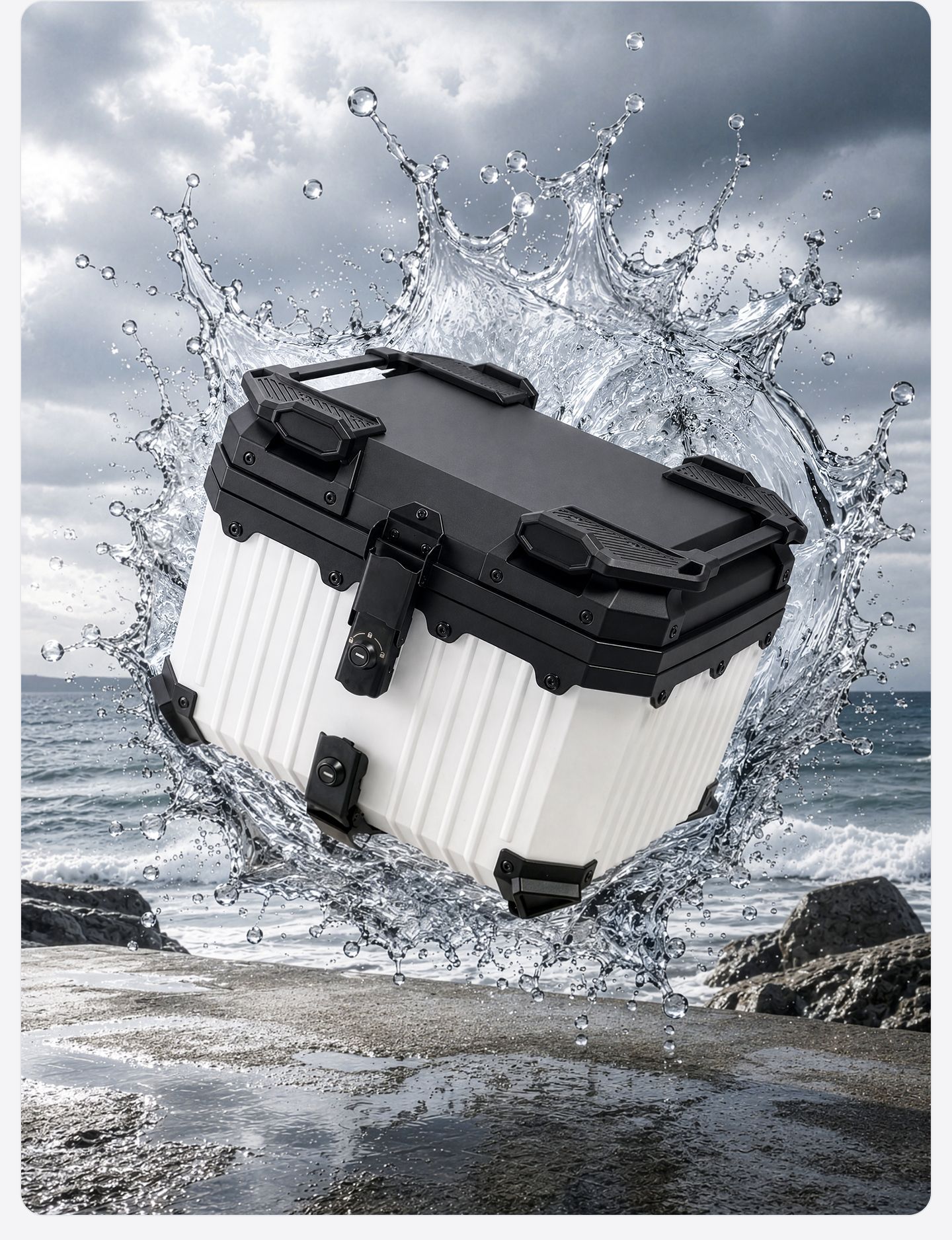 Universal motorcycle trunk, non-aluminum alloy, 45-liter rear trunk for scooters and electric bikes, Ninebot Niu X model trunk